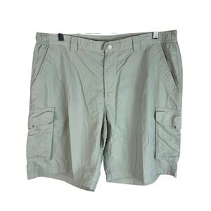 LL Bean Mens Outdoor Hiking Cargo Shorts XL Beige Nylon Stretch 289047‎